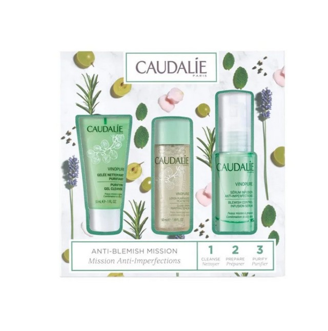 Caudalie Set Vinopure Serum Infusion Anti-Imperfections 30ml + Vinopure Purifying Gel Cleanser 30ml + Vinopure Lotion Purifiante 50ml