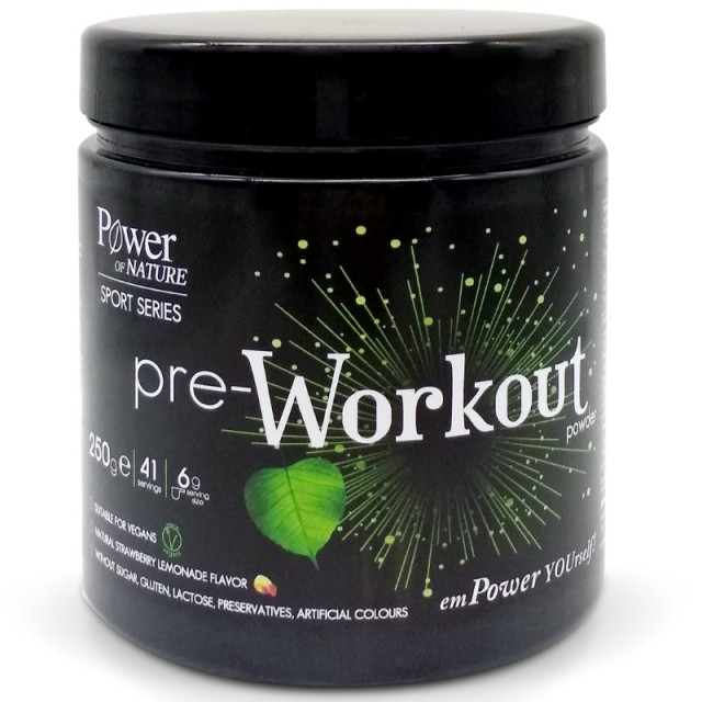 Power Health Power of Nature Sport Series Pre-Workout Powder Με φυσική γεύση φράουλα λεμόνι 250ml