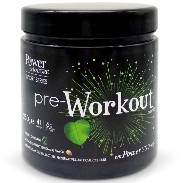 Power Health Power of Nature Sport Series Pre-Workout Powder Με φυσική γεύση φράουλα λεμόνι 250ml