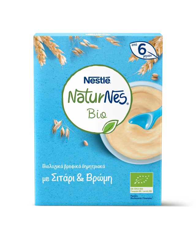 Nestle Naturnes Bio Βιολογικά Βρεφικά Δημητριακά με Σιτάρι & Βρώμη από 6 Μηνών 240gr