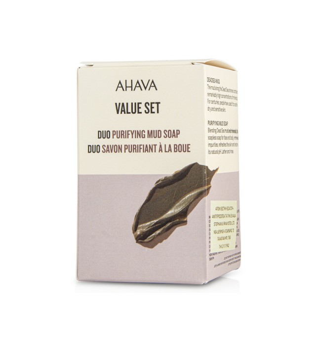 Ahava Duo Deadsea Mud Purifying Mud Soap Μπάρα Καθαριστικό Σαπούνι Λάσπη 2x100gr