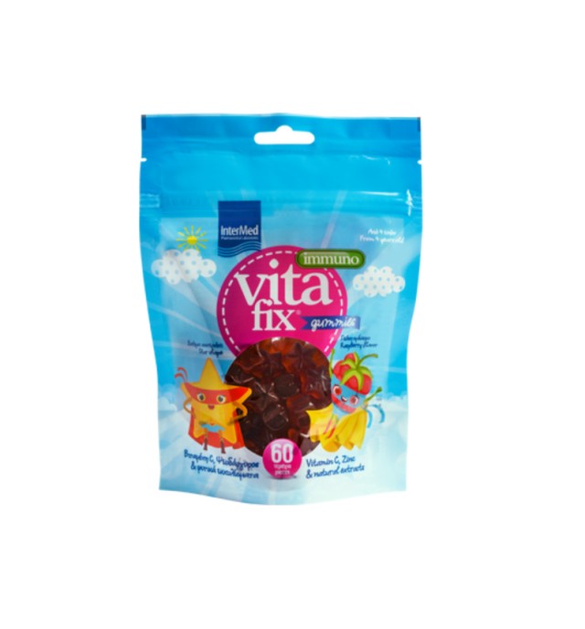 Intermed VitaFix Immuno Gummies Star Raspberry Παιδικές Πολυβιταμίνες σε Ζελεδάκια με Σχήμα Αστεράκι και Γεύση Σμέουρο 60τμχ