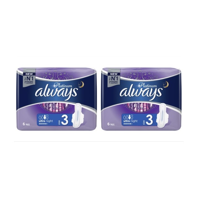 Always Promo Platinum Ultra Night (1+1 ΔΩΡΟ) 6τμχ.
