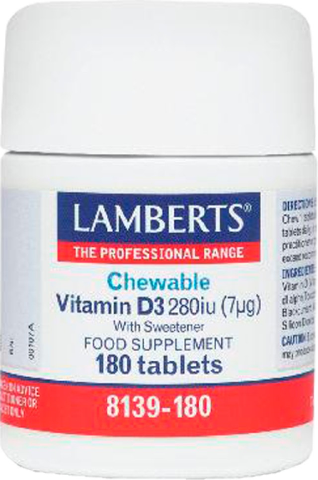 LAMBERTS VITAMIN D3 280iu CHEWABLE 180TABS