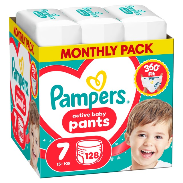Pampers Active Baby Pants No.7 (15+Kg) 128 Πάνες
