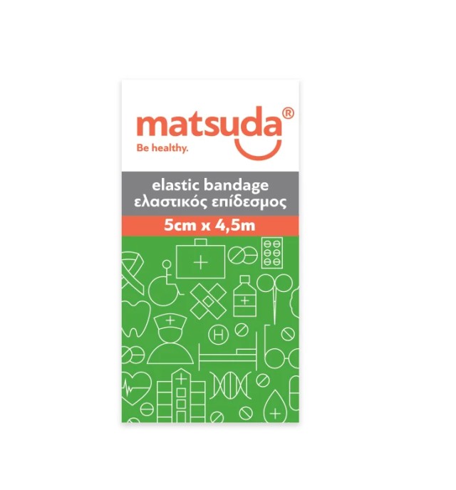 Matsuda Επίδεσμος Ελαστικός  5cmx4,5m με Άγκιστρα 1τμχ