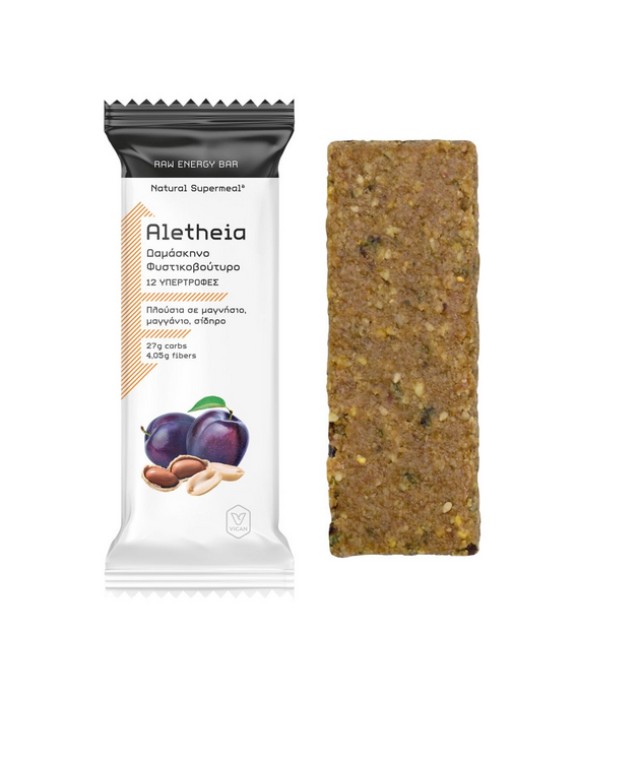 Vican Aletheia Raw Energy Bar με Γεύση Δαμάσκηνο & Φυστικοβούτυρο 1τμχ
