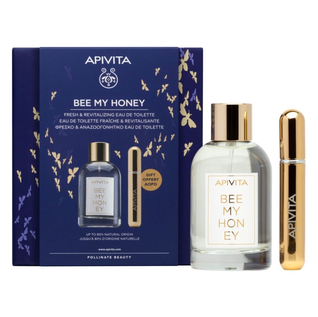 Apivita Set Bee My Honey Eau De Toilette 100ml + Δώρο Επαναγεμιζόμενο Σπρέι Αρώματος 8ml