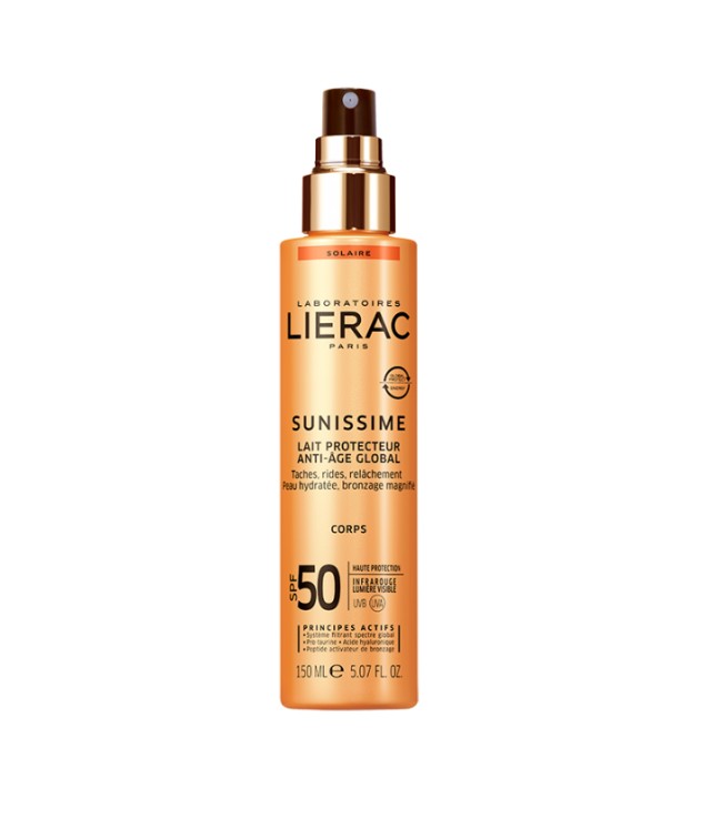 LIERAC SUNISSIME Lait Protecteur Energisant Anti-Age Global SPF50 150ml