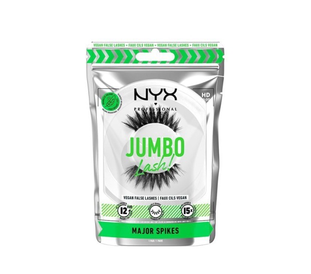 Nyx Professional Make Up Jumbo Lash Vegan False Lashes Major Spikes 1 Ζευγάρι