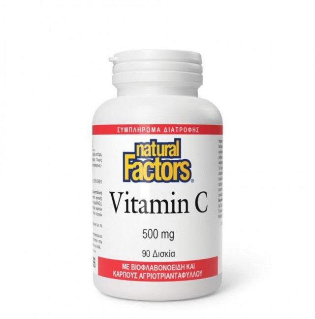 Natural Factors Vitamin C 500mg with Bioflavonoids & Rosehips 90 Δισκία