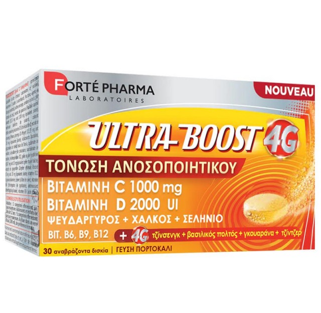 Forte Pharma Ultra Boost 4G Πορτοκάλι 30 αναβράζοντα δισκία