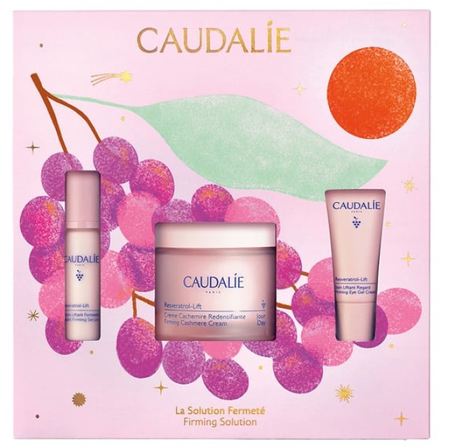 Caudalie Set Resveratrol-Lift The Firming Solution -Firming Cashmere Cream Αντιρυτιδική Κρέμα Προσώπου 50ml + Instant Firming Serum 10ml + Firming Eye Gel Cream 5ml
