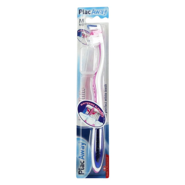 Plac Away Οδοντόβουρτσα Pro White Medium Ροζ 1τμχ