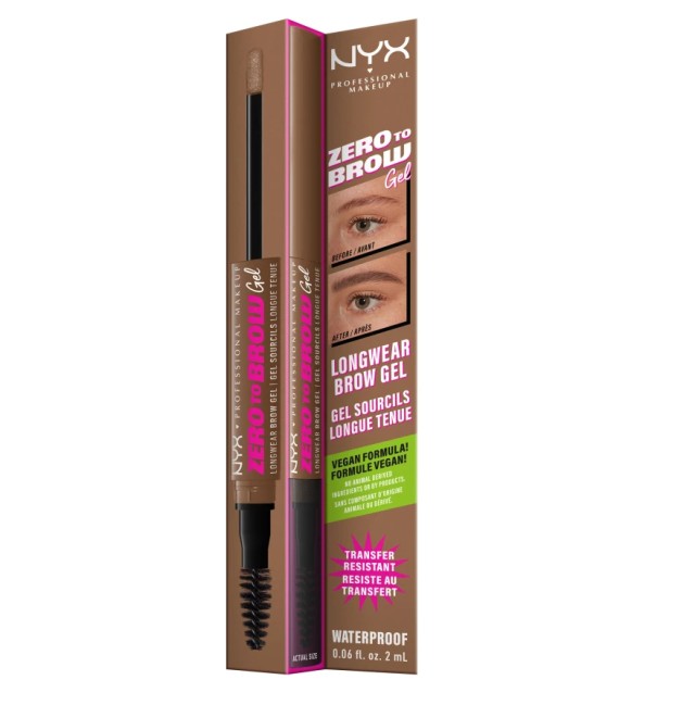 Nyx Professional Makeup Zero To Brow Gel Υγρό Τζελ Φρυδιών Taupe 1τμχ