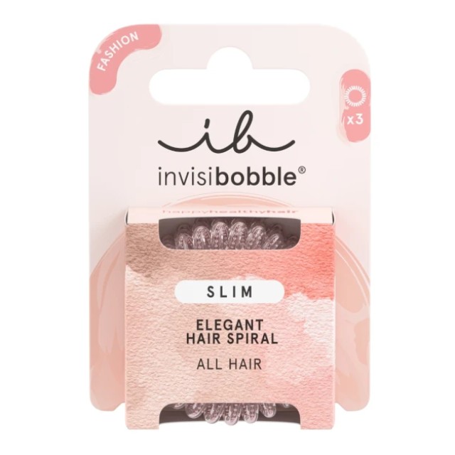 Invisibobble Slim Pink Monocle Σπιράλ Λαστιχάκι Ροζ 3τμχ