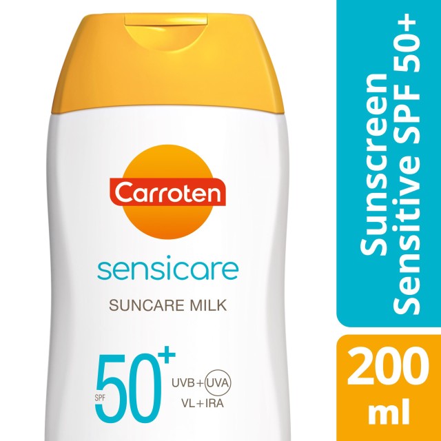 Carroten Sensicare Suncare Milk SPF50+ Aντηλιακό Γαλάκτωμα Σώματος για Ευαίσθητες Επιδερμίδες 200ml