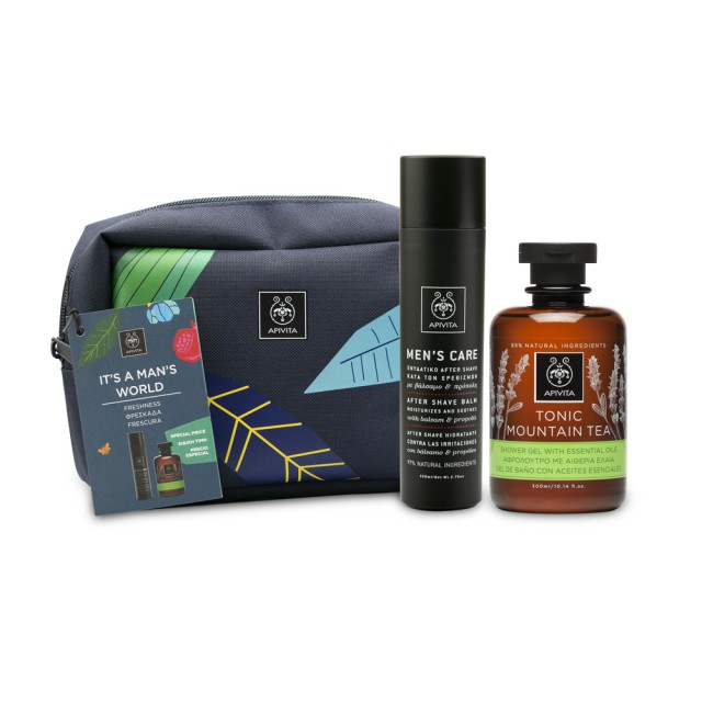 Apivita Set It's a Man's World After Shave με Βάλσαμο & Πρόπολη 100ml + Tonic Mountain Tea Shower Gel με Αιθέρια Έλαια 300ml