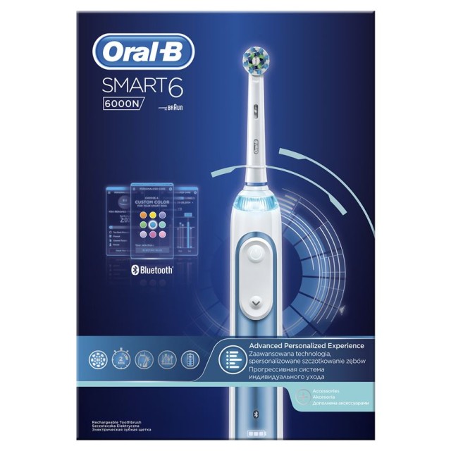 ORAL-B Smart6 6000 Επαναφορτιζόμενη Ηλεκτρική Οδοντόβουρτσα 1τμχ