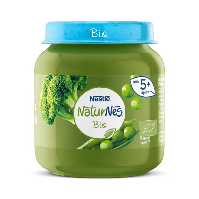 Nestle Naturnes Bio Βιολογική Παιδική Τροφή με Αρακά, Μπρόκολο και Κολοκυθάκι από 5 μηνών+ 125gr