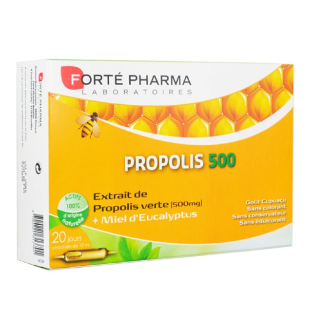 Forte Pharma Propolis 500, Συμπλήρωμα Διατροφής για Τόνωση και Ενέργεια 20amb x 10ml