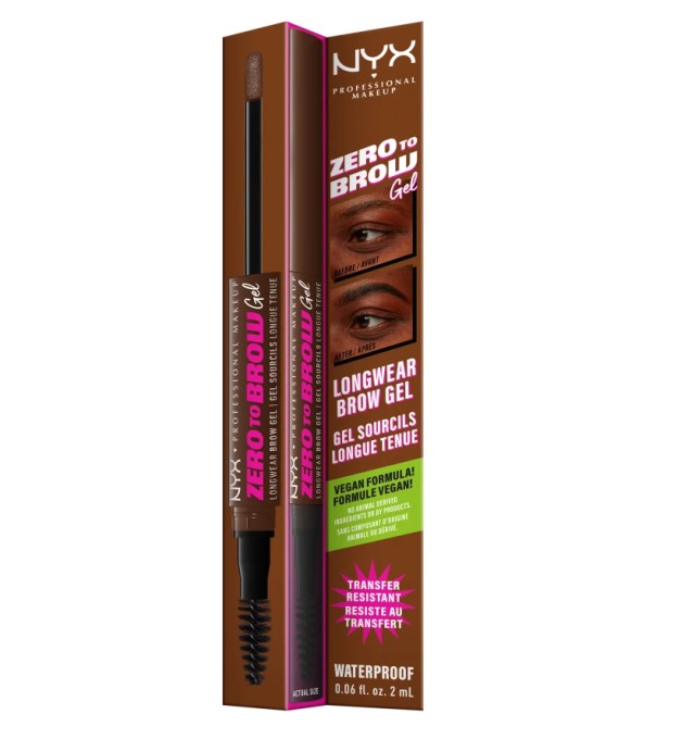 Nyx Professional Makeup Zero To Brow Gel Υγρό Τζελ Φρυδιών Chocolate 1τμχ