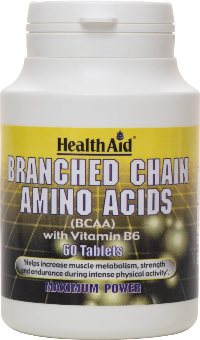 Health Aid Branched Chain Amino Acids With Vitamin B6 (BCAA) 60 tabs