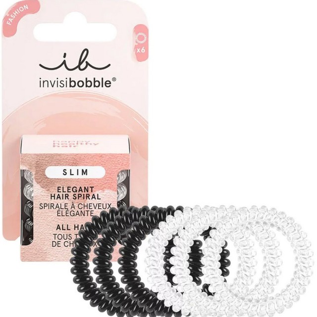 Invisibobble Slim Elegant Hair Spiral Day and Night Λαστιχάκια Μαλλιών 6τμχ