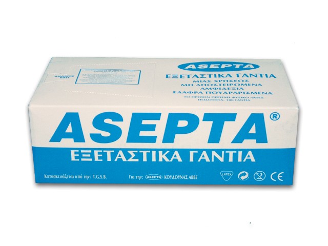 ASEPTA Εξεταστικά Γάντια Latex Μέγεθος Medium 100τμχ.
