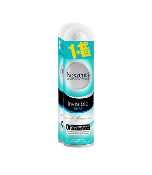 Noxzema Αποσμητικό Spray Invisible Him 150ml 1+1 ΔΩΡΟ