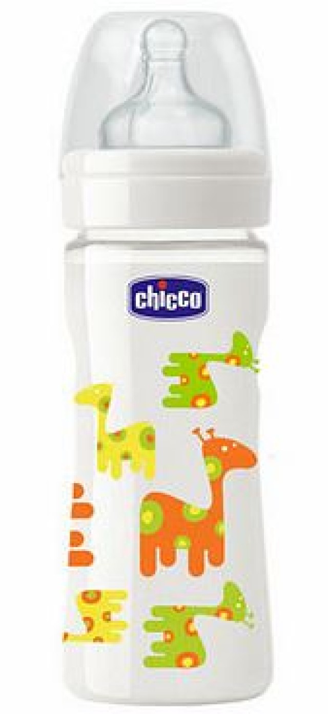 CHICCO ΜΠΙΜΠΕΡΟ ΓΥΑΛΙΝΟ ΘΣ 240ML 1 ΤΡ ΚΑΝΟΝΙΚΗ ΡΟΗ GIRAFFE