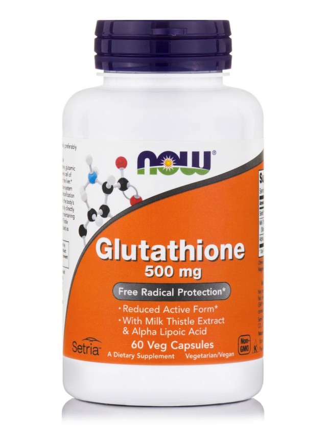 Now Foods Glutathione 500mg, w Silymarin and Alpha Lipoic Acid 60 Vcaps