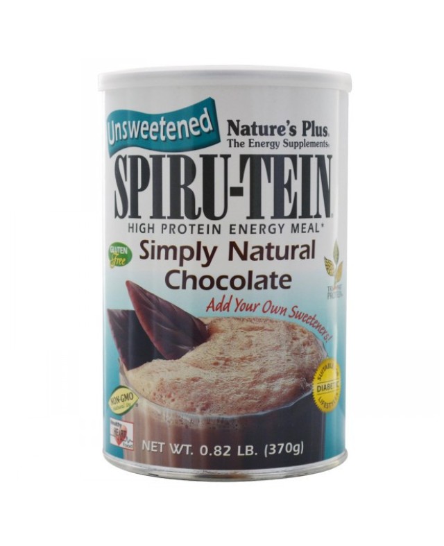 Nature's Plus SPIRU-TEIN, SIMPLY NATURAL, CHOCOLATE, 370G