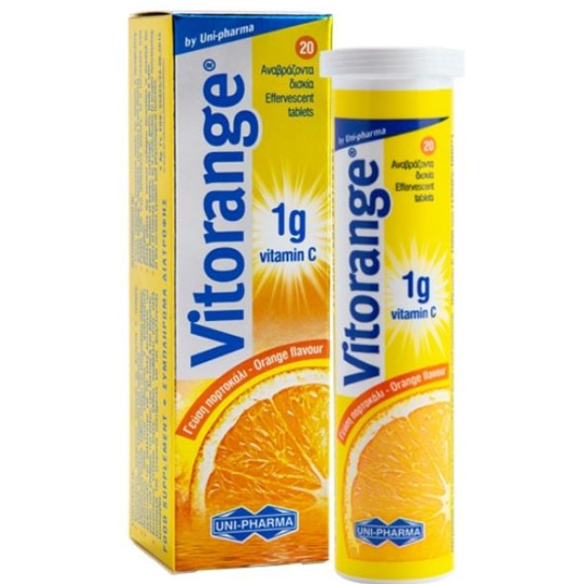 Unipharma Vitorange Vitamin C 1g Sugar Free 20 Αναβρ. Δισκία