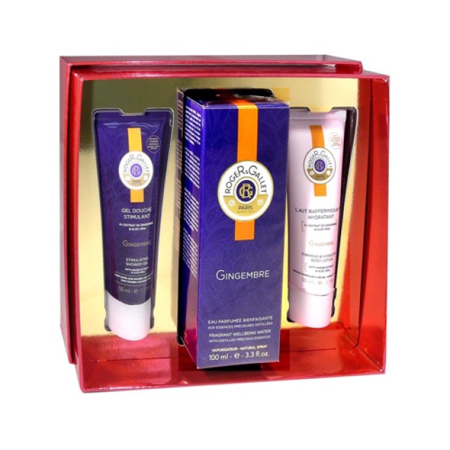 Roger & Gallet Giftbox Gingembre Eau Parfum 100ml + gel douche 50ml + lait Raffermissant Hydratant 50ml