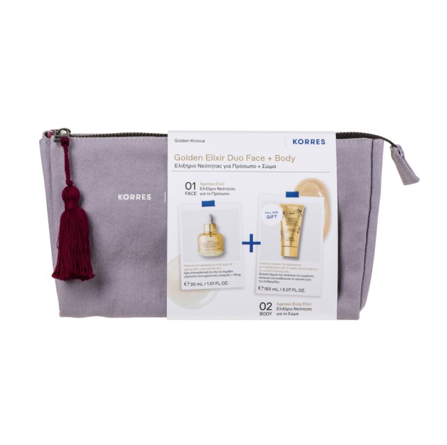 Korres Set Golden Krokus Ageless Safron Elixir Duo Face + Body Ελιξήριο Νεότητας για Όλους τους Τύπους Δέρματος 30ml + Ageless Body Elixir Ελιξήριο Νεότητας για το Σώμα 150ml