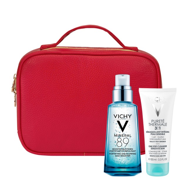 Vichy Set Mineral 89 Booster για Κάθε Τύπο Επιδερμίδας 50ml + Δώρο Purete Thermale 3in1 Γαλάκτωμα Καθαρίσμου 100ml + Νεσεσέρ 1τμχ