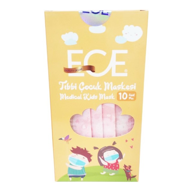 Ece Medical Kids Mask με Σχέδια Ροζ 10τμχ