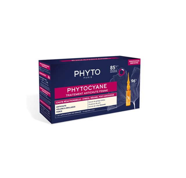 Phyto Phytocyane Anti-Hair Loss Treatment for Women 12 αμπούλες x 5ml
