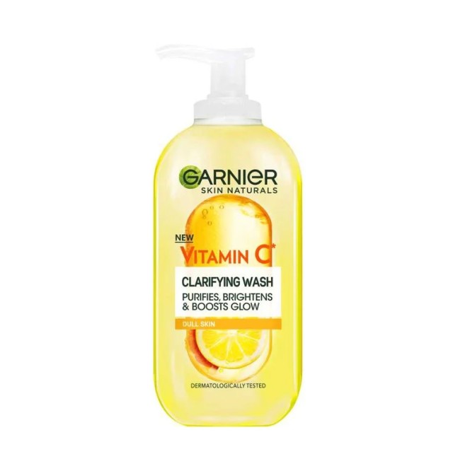 Garnier Skin Naturals Vitamin C Clarifying Wash Gel Καθημερινό Gel Καθαρισμού 200ml