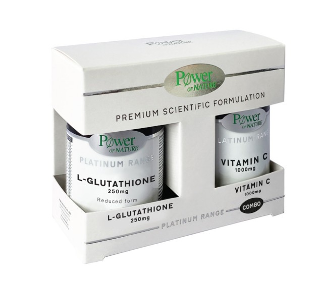 Power Health Set Platinum Range L-Glutathione 250mg 30caps + Vitamin C 1000mg 20tabs