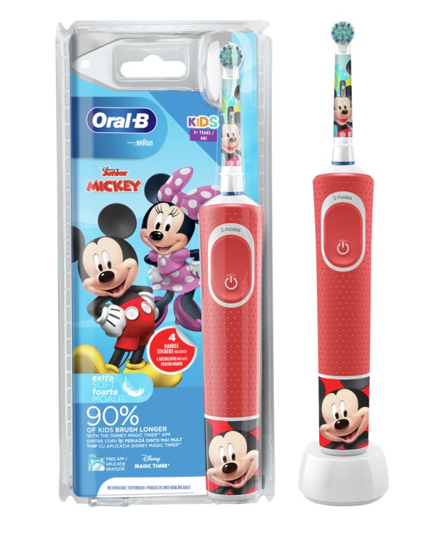 Oral-B Vitality Kids Ηλεκτρική Οδοντόβουρτσα Mickey για Παιδία 3+ Ετών 1τμχ