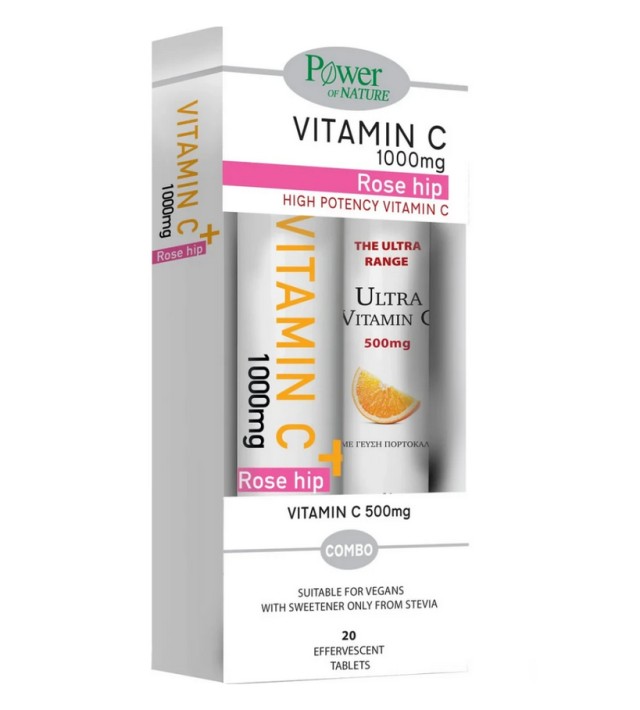 Power Health Set Vitamin C 1000mg με Rose Hip 20eff.tabs & Vitamin C 500mg 20eff.tabs