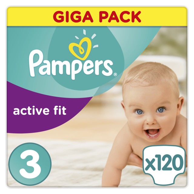 PAMPERS GIGA PACK ACTIVE FIT Midi No3 (5-9kg) 120τμχ