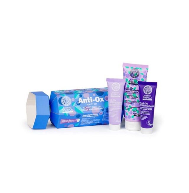 Natura Siberica Anti-Ox Blueberry Beauty Set με Κρεμώδη Αφρό Καθαρισμού 75ml & Μάσκα Νυκτός Ανανέωσης 30ml & Super Ενυδατική Μάσκα Ματιών με Εφέ Patch 30ml