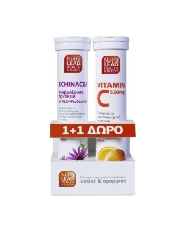 NUTRALEAD 1+1 ΑΝΑΒΡΑΖΟΥΣΑ ΕΧΙΝΑΚΕΙΑ + ΑΝΑΒΡΑΖΟΥΣΑ VIT.C 550mg