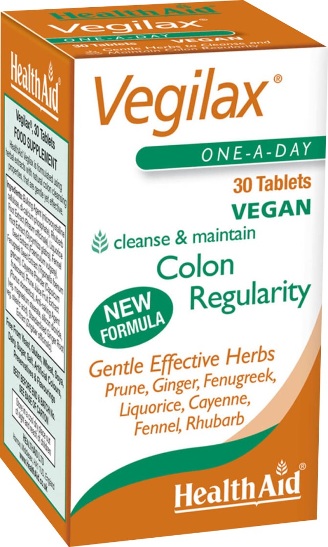HEALTH AID VEGILAX TABLETS 30'S -NEA ΣΥΝΘΕΣΗ