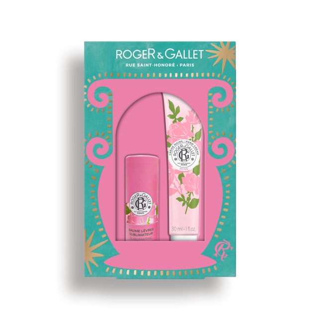 Roger & Gallet Set Rose Hand Cream Ενυδατική Κρέμα Χεριών 30ml & Lip Balm Βάλσαμο Χειλιών 3.5gr
