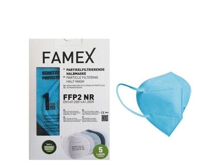 Famex Mask Μάσκες Υψηλής Προστασίας Σιέλ FFP2 NR 10τμχ