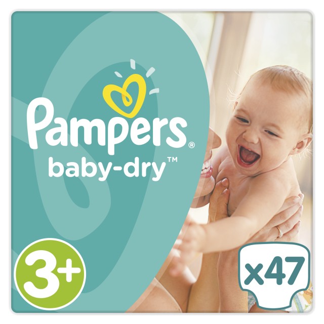 Pampers Baby Dry Midi Plus Νο 3+ (5-10kg) 47τεμ
